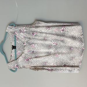 Fun pink and black polka. Sleeveless, blouse. Ann Taylor, size XL